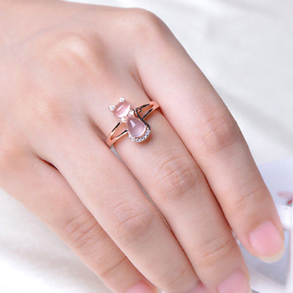 Pink Opal Cat Ring