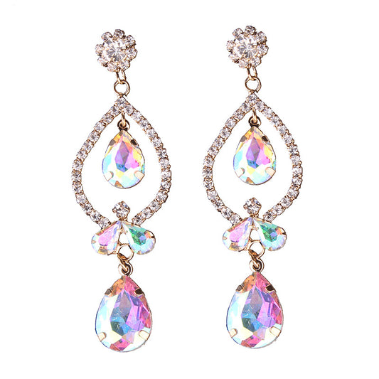 Rainbow Topaz Droplet Earrings