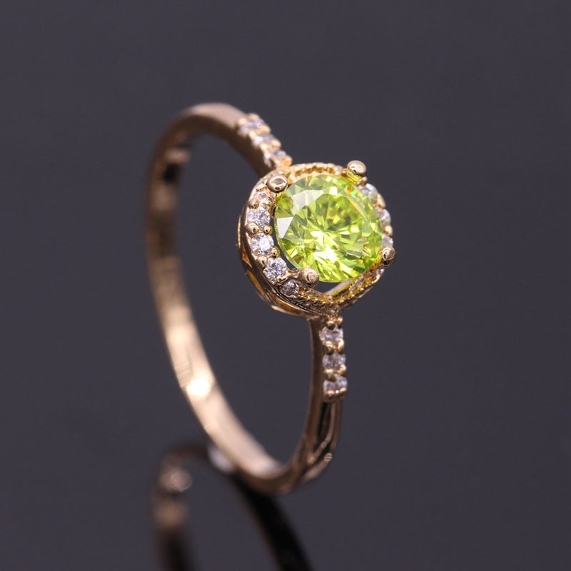 August Birthstone & Gold Ring
