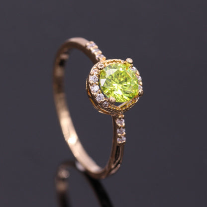 August Birthstone & Gold Ring