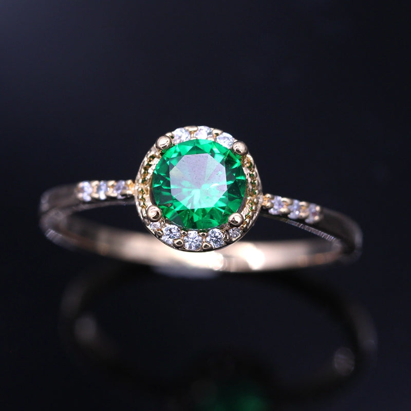 May Birthstone & Gold Ring