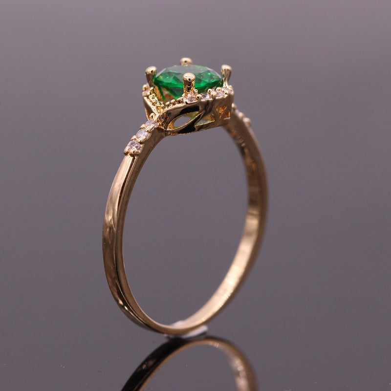 May Birthstone & Gold Ring