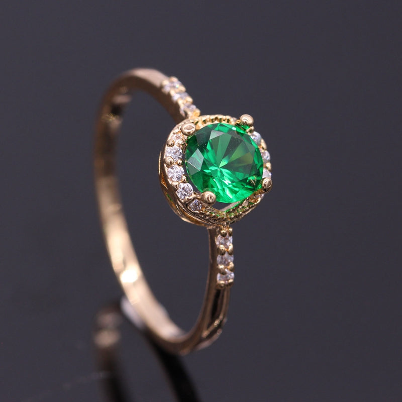 May Birthstone & Gold Ring