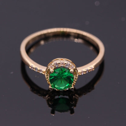 May Birthstone & Gold Ring