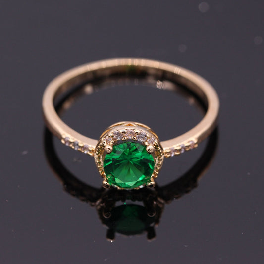 May Birthstone & Gold Ring