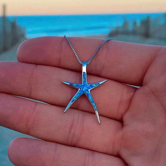 Waikiki Blue Opal Starfish Necklace