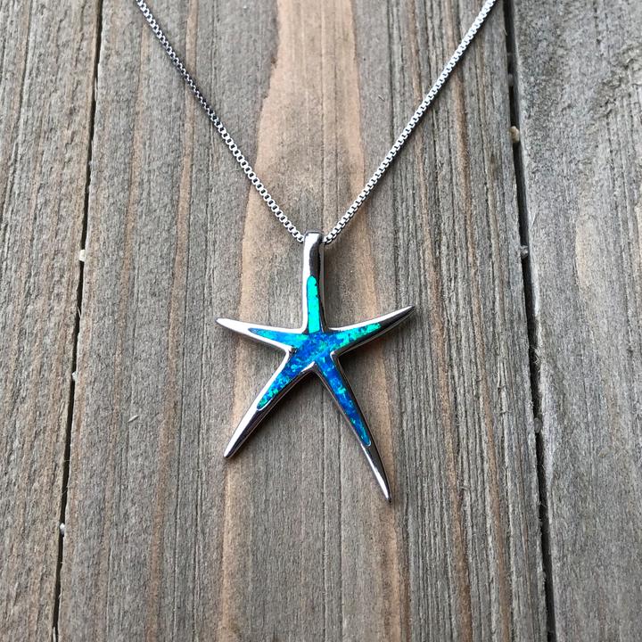 Waikiki Blue Opal Starfish Necklace