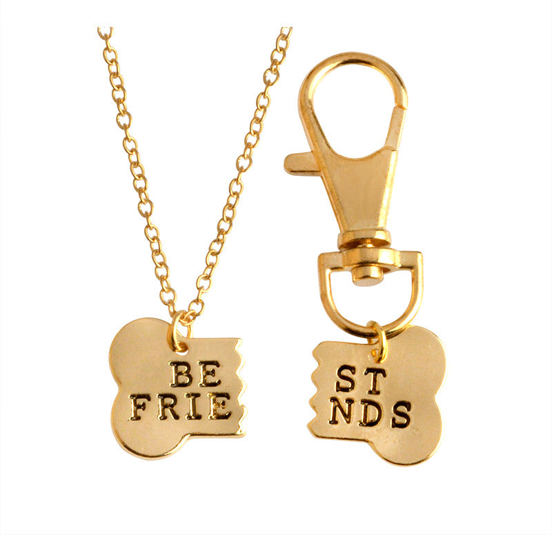 Best friends dog necklace [Gold - Silver]