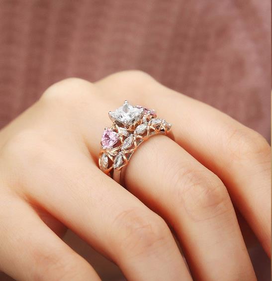 Dual Set April Birthstone Ring