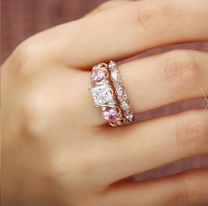 Dual Set April Birthstone Ring
