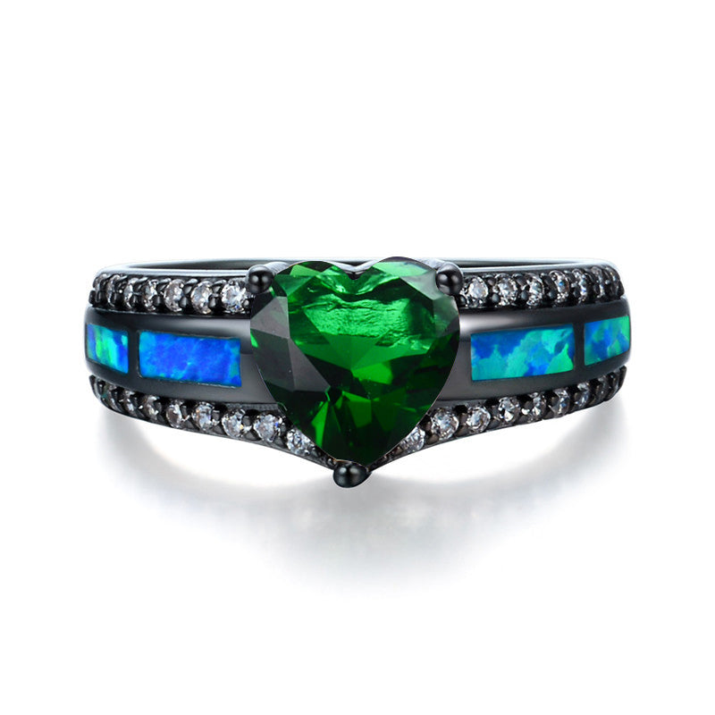 May Birthstone Heart Ring