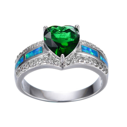 May Birthstone Heart Ring