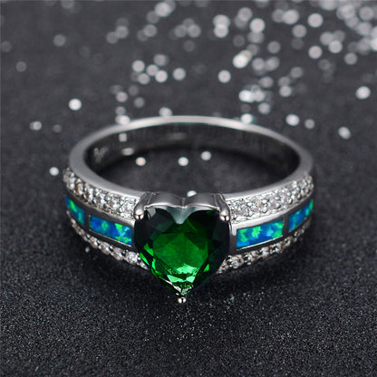 May Birthstone Heart Ring
