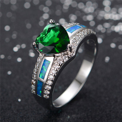 May Birthstone Heart Ring