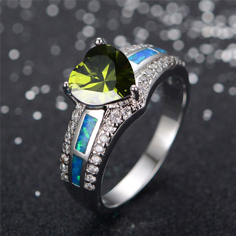 August  Black Gold Filled Heart Birthstone Ring