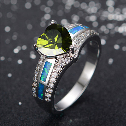 August  Black Gold Filled Heart Birthstone Ring