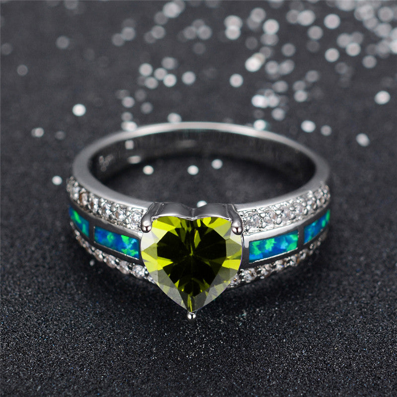 August  Black Gold Filled Heart Birthstone Ring