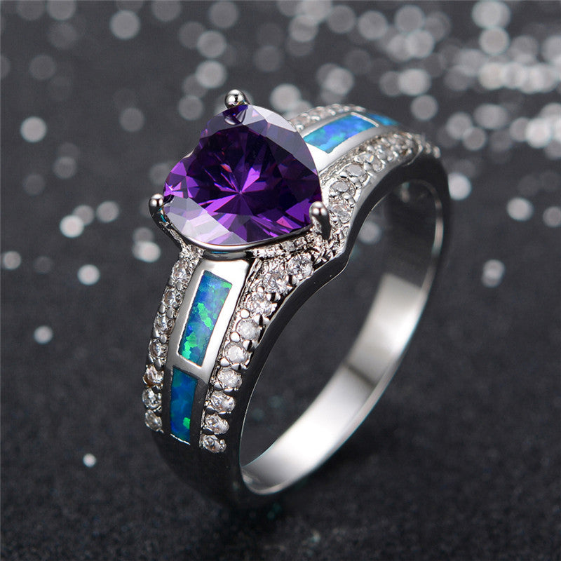 June Black Gold Filled Heart Birthstone Ring