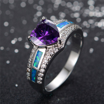 June Black Gold Filled Heart Birthstone Ring