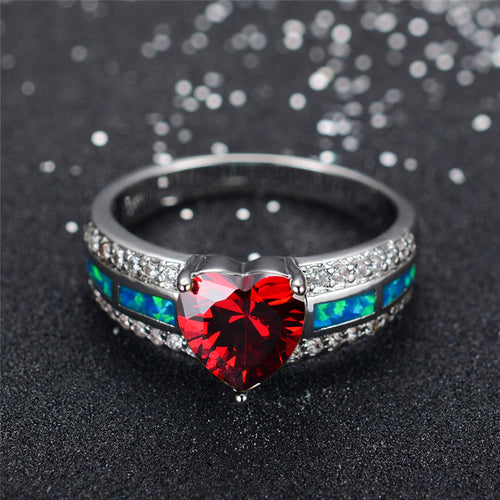 July Gold Filled Heart Birthstone Ring