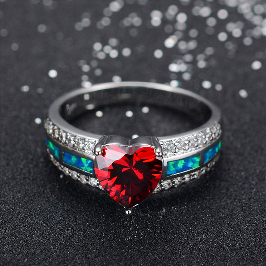 July Gold Filled Heart Birthstone Ring
