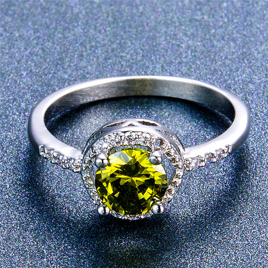 August White Gold Birthstone Ring