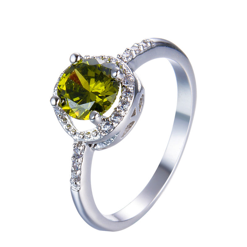 August White Gold Birthstone Ring