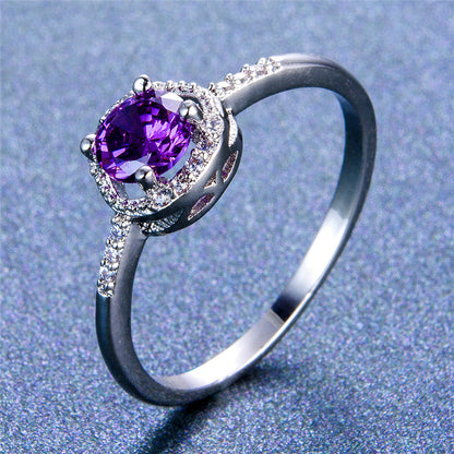 February Gold Birthstone Ring