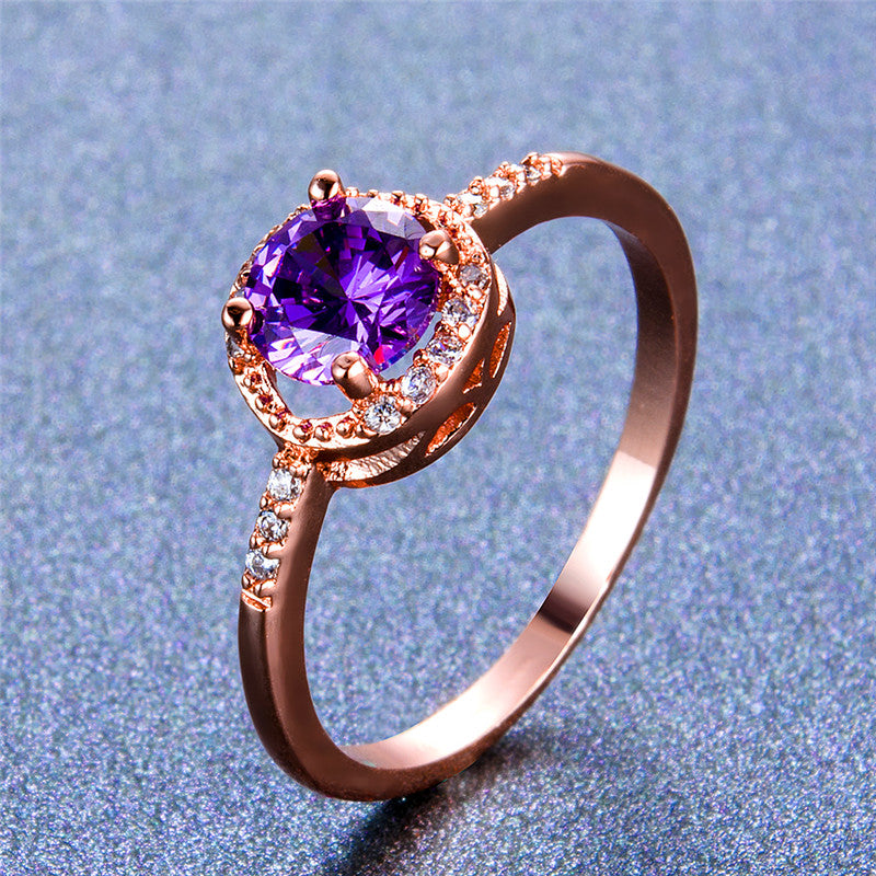 February Gold Birthstone Ring