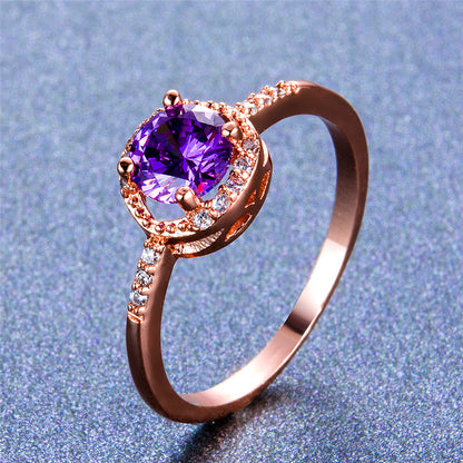February Gold Birthstone Ring