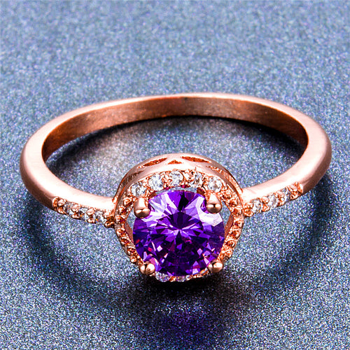 February Gold Birthstone Ring