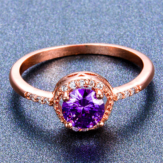 February Gold Birthstone Ring