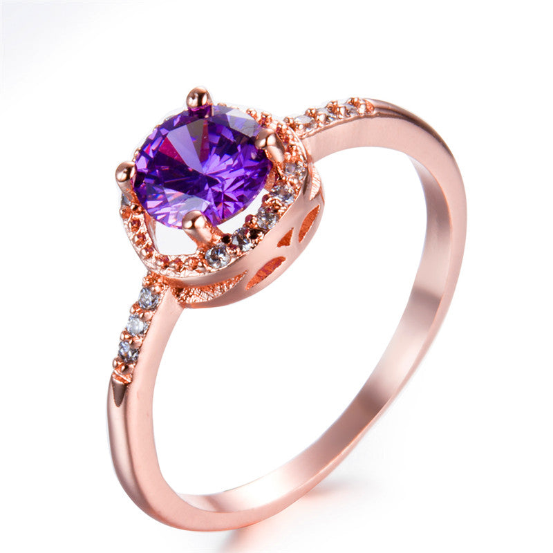 February Gold Birthstone Ring