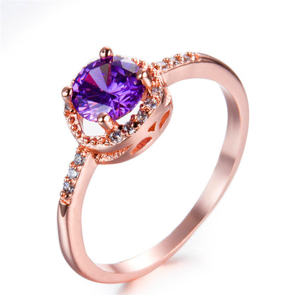 February Gold Birthstone Ring