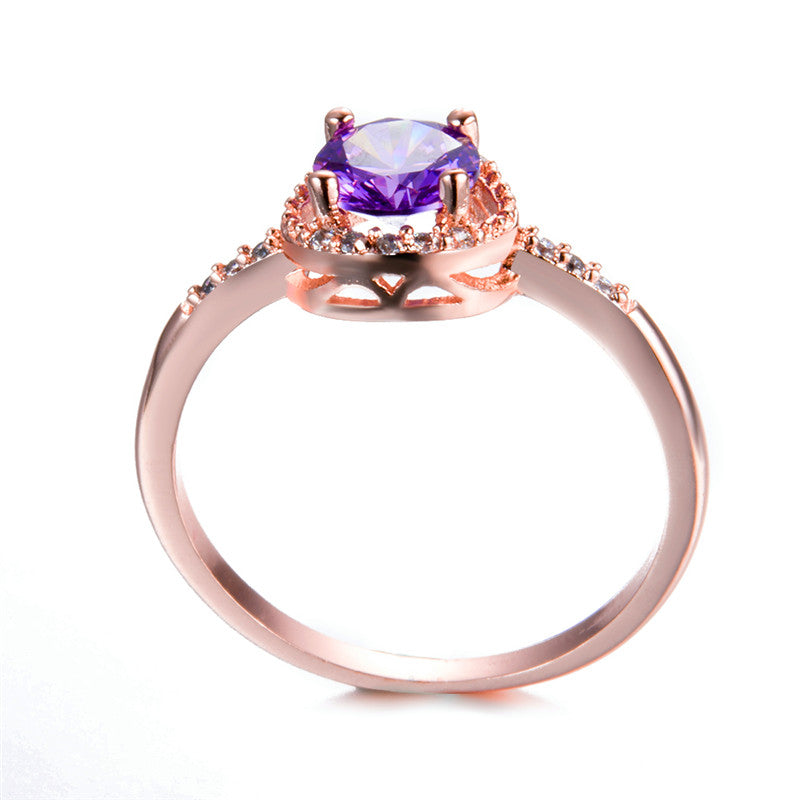 February Gold Birthstone Ring