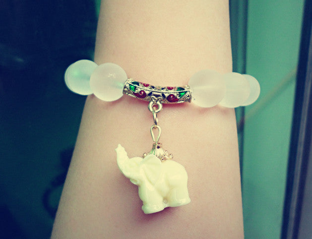 Elephant Lover's Premium Matte Crystal Bracelet
