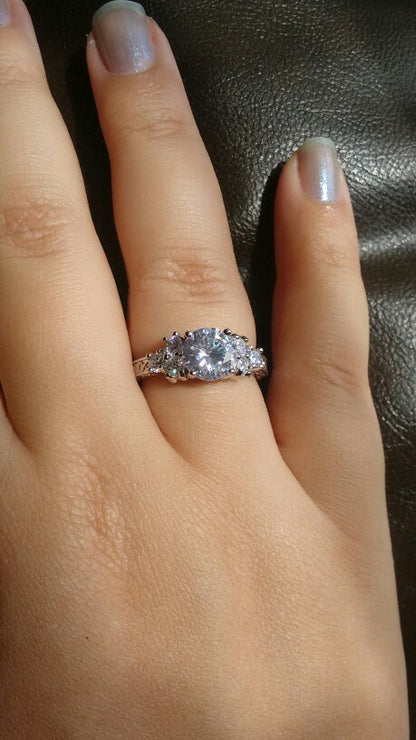 White Sapphire Gold Filled September Birthstone ring