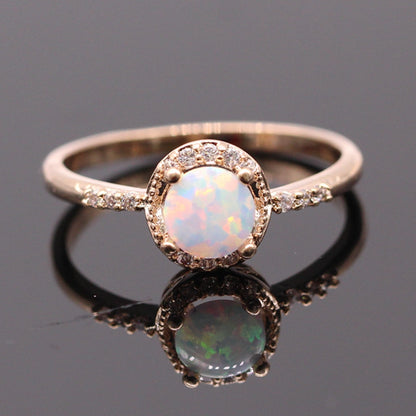 October Birthstone Opal & Gold Ring