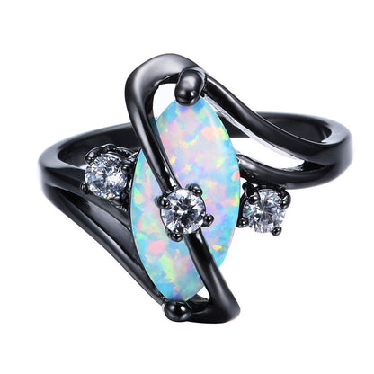 October Birthstone S Ring (Rainbow Fire Opal)