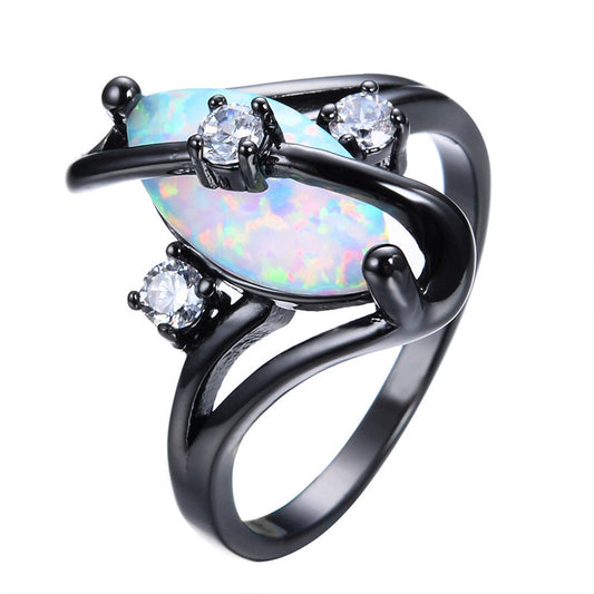 October Birthstone S Ring (Rainbow Fire Opal)