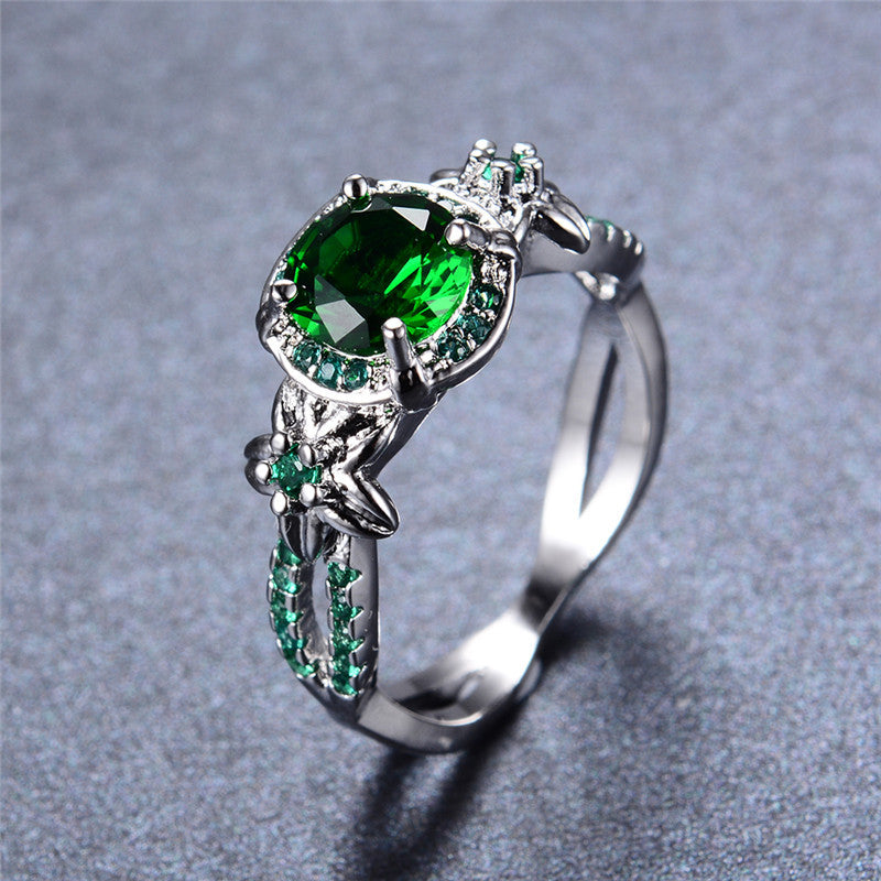 May Birthstone Flower Ring
