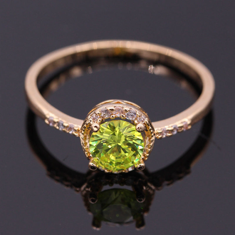 August Birthstone & Gold Ring