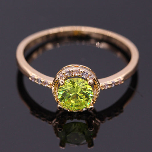 August Birthstone & Gold Ring