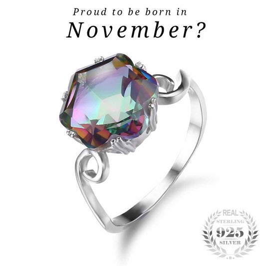 Mystic Topaz November Birthstone Ring