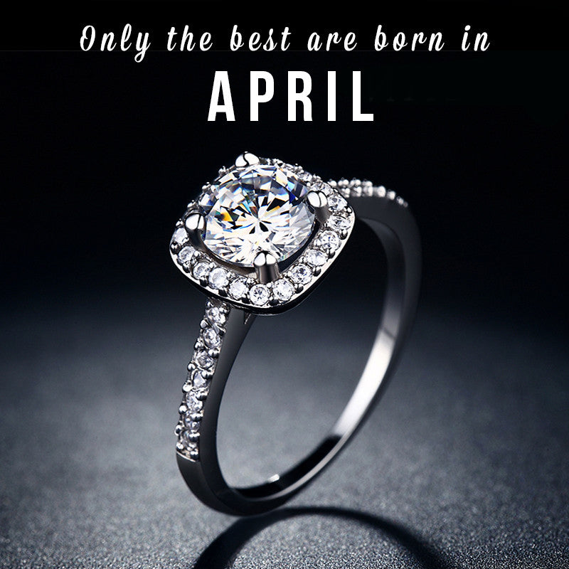 April Birthstone CZ Ring