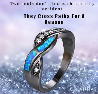 Twisted Path Blue Opal Ring