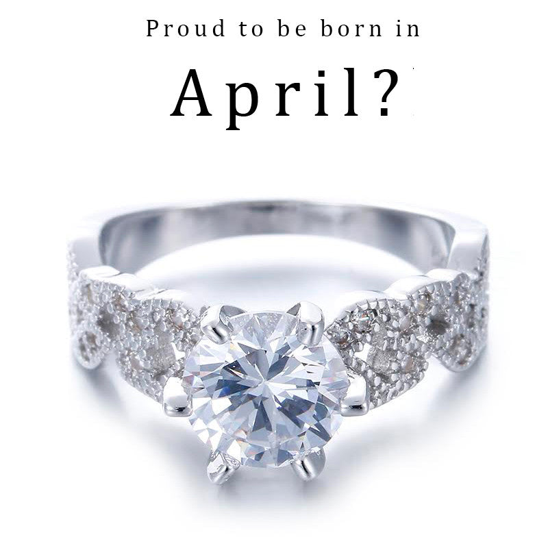 April Birthstone Floral Ring