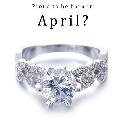 April Birthstone Floral Ring