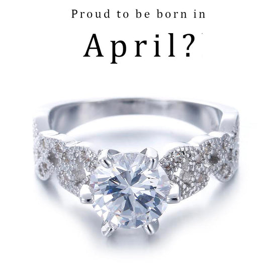 April Birthstone Floral Ring