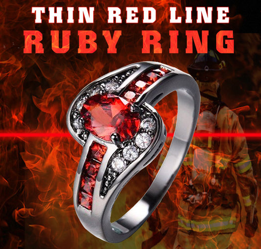 Thin Red Line Ring